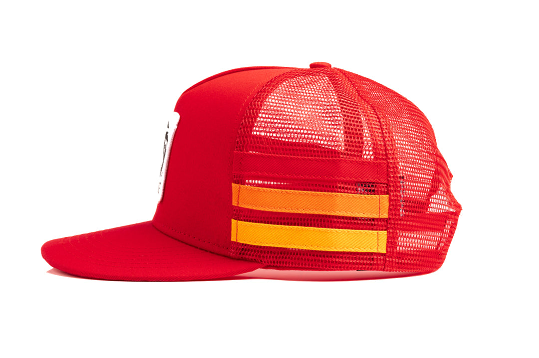 Side of the Heat Wave Visual 4 Speed Stripe Trucker Hat.