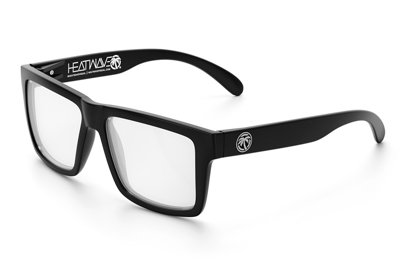 Gif of the Heat Wave Visual Vise Z87 Sunglasses with black frame and photochromic lenses.
