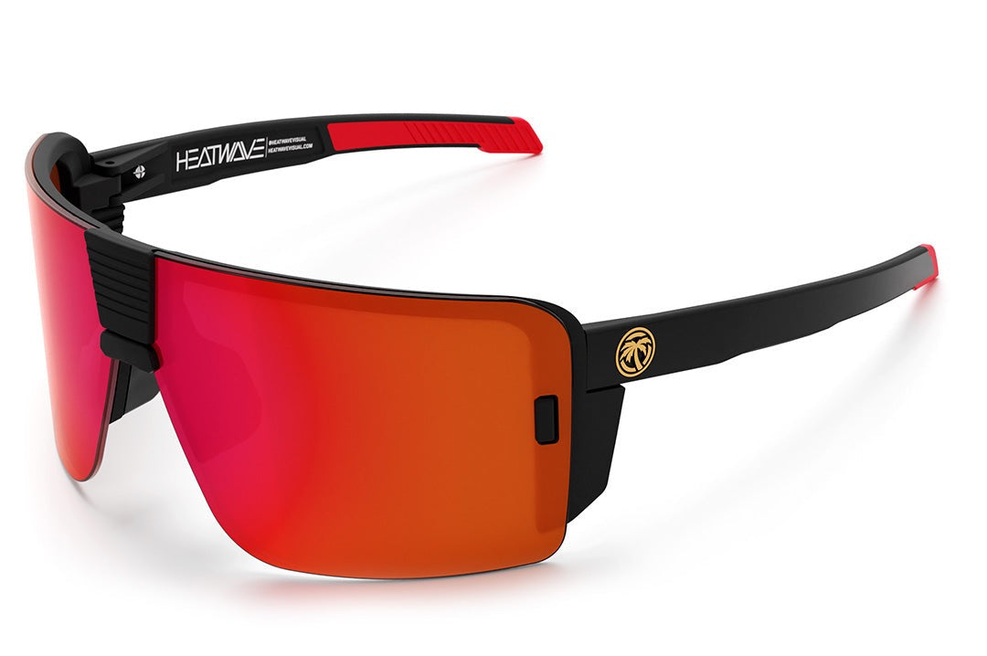 Heat Wave Visual XL Vector Sunglasses with black frame and firestorm red lens.