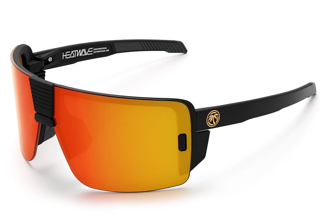 Heat Wave Visual Vector Sunglasses with black frame and sunblast orange yellow lens.