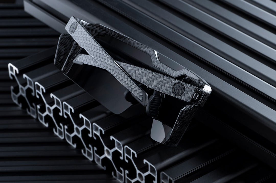 Back angle of the Future Tech Sunglasses: Carbon Fiber Z87+
