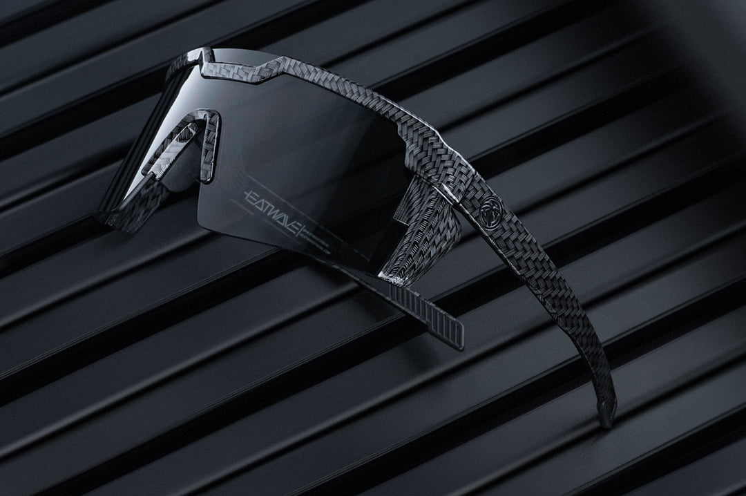 3/4 angle shot of the Future Tech Sunglasses: Carbon Fiber Z87+