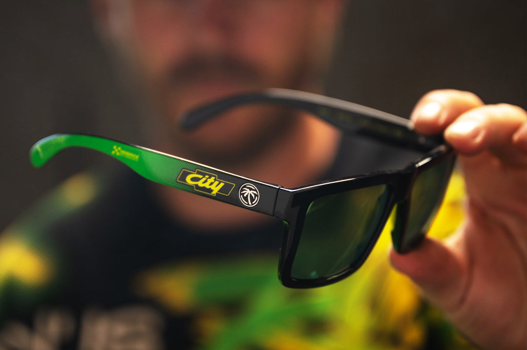 Someone holding the City of Chevrolet X HWV Z87 Vise Sunglasses.