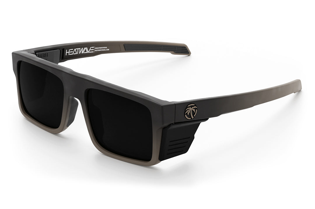 3/4 angle shot of the Performance Rayth Sunglasses: FDE Fader Z87+ on a white background with black side shields