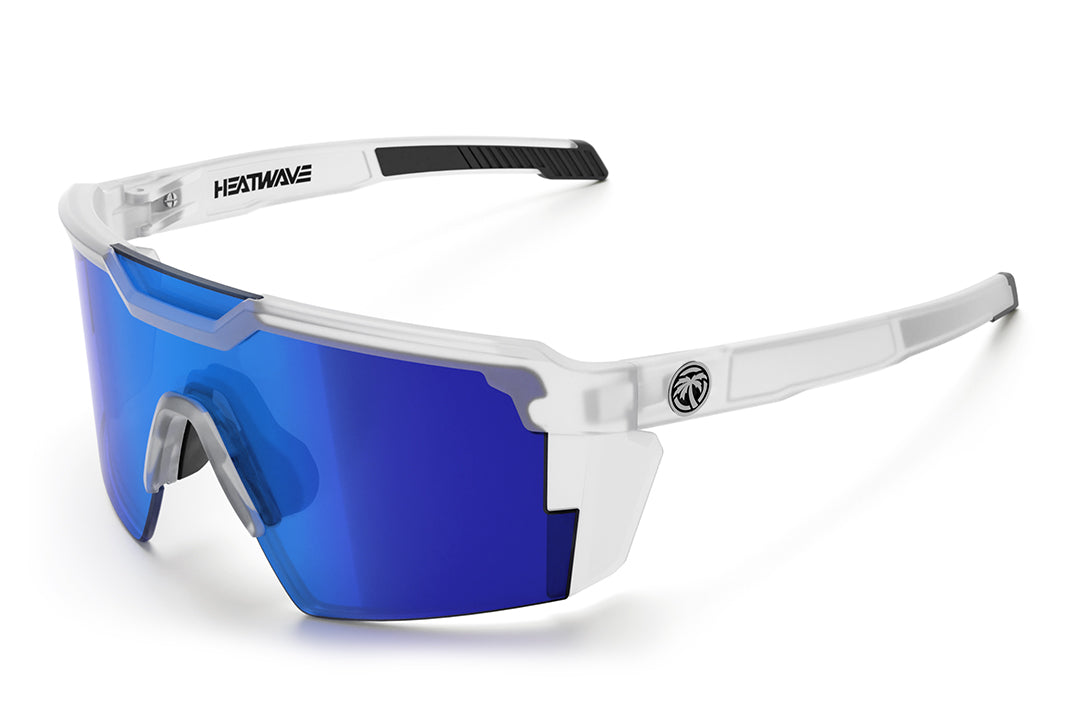 The Future Tech Sunglasses: Vapor Frost Frame Coastal Lens Z87+ with clear side shields on a white background.