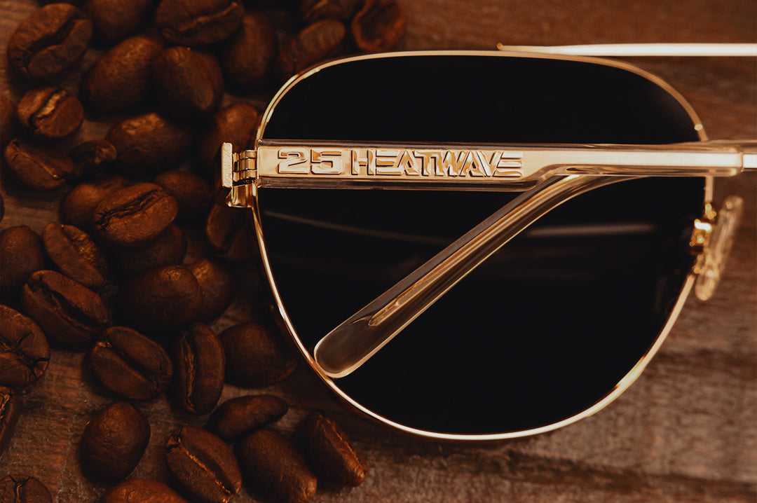 Close up of the Incline Sunglasses: Hendrick Motorsports | Tim Richmond 25 Folgers