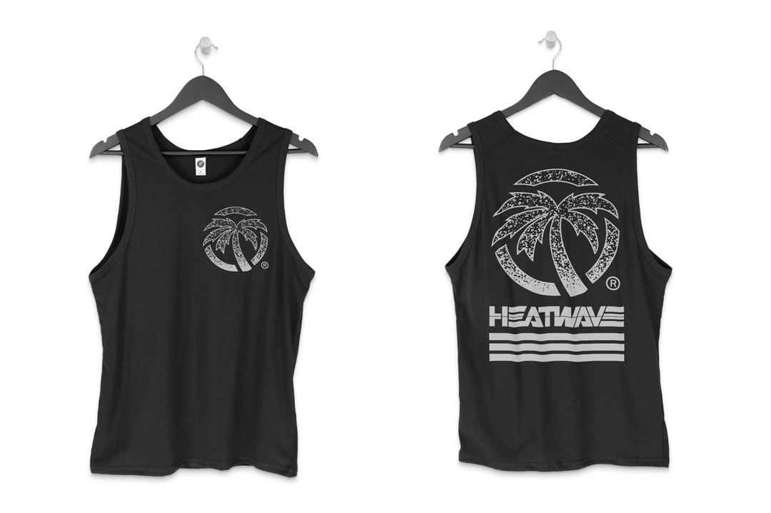 Front and backside shot of the Heat Wave Alloy Tank Top on a white background.