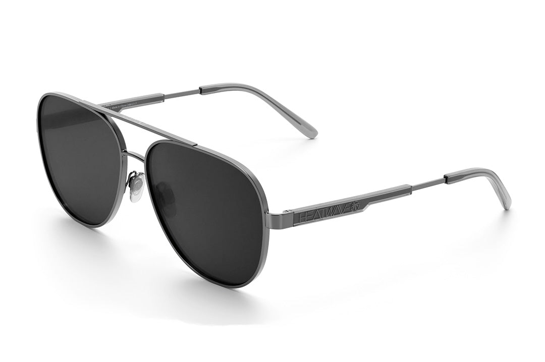 metal goggles Incline Gun Metal Frame Black Lens w/ Polarized Black Lens, Heat Wave Visual Sunglasses