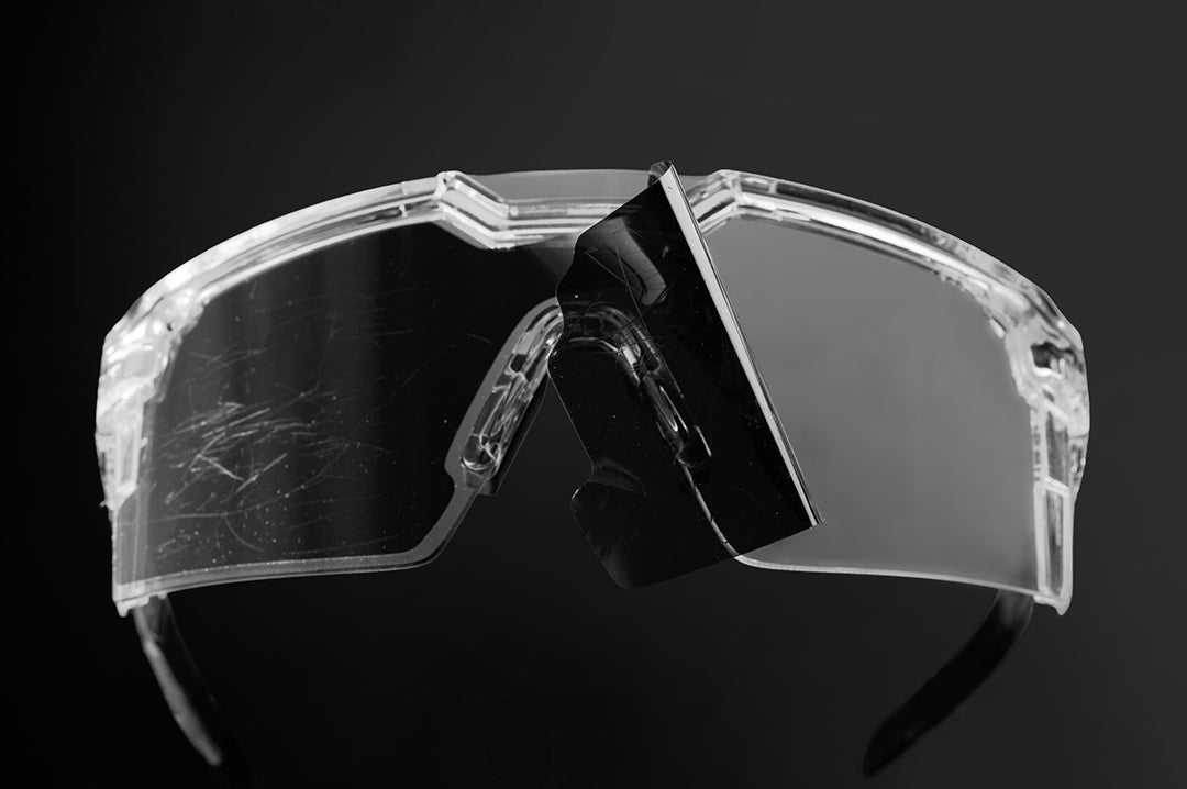 The Future Tech LPF™ Lens Protection Film with scratches on the lens