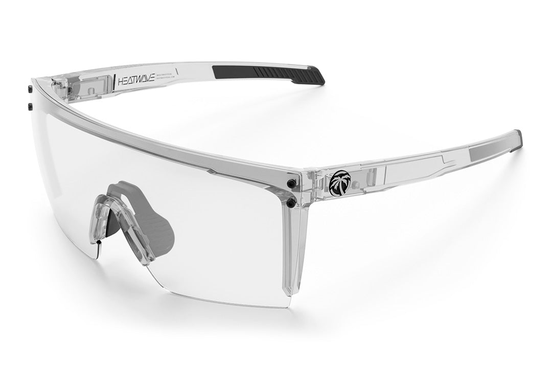 Heat Wave Visual Performance XL Lazer Face Sunglasses with clear frame and anti-fog clear lens.