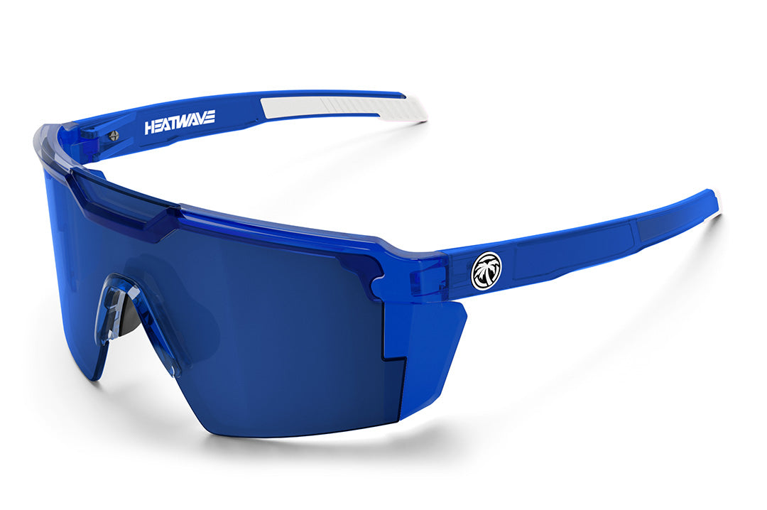 Heat Wave Visual Future Tech Sunglasses with neon blue frame and coastal blue lens.