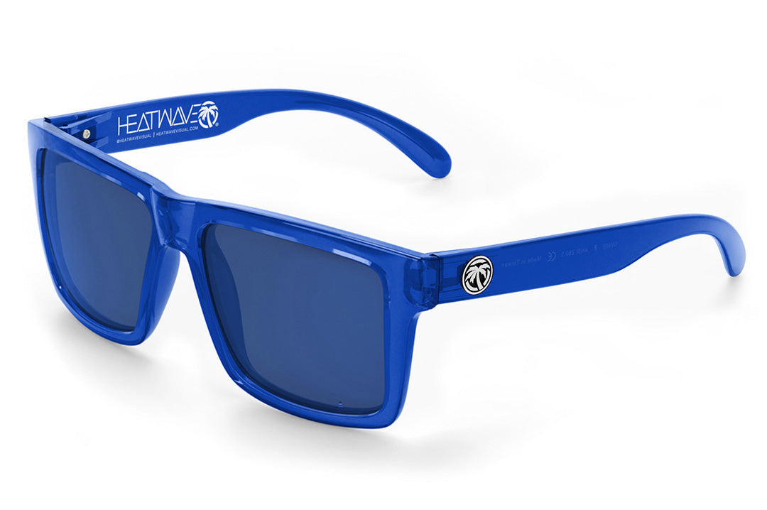 Heat Wave Visual XL Vise Sunglasses with neon blue frame and coastal blue lenses.