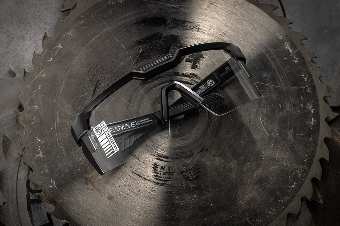 Future Tech Sunglasses: Black Frame Photochromic Lens Z87+