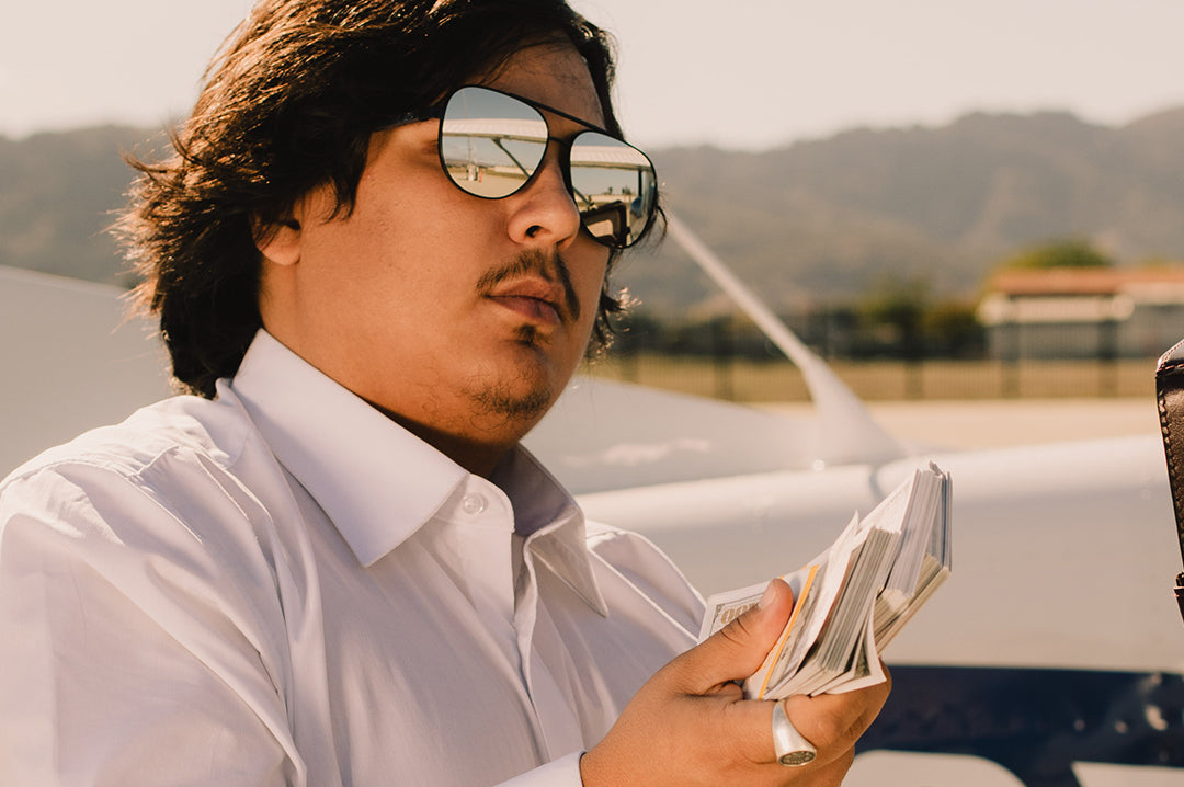 Incline Sunglasses: SATIN Black Frame SILVER Lens