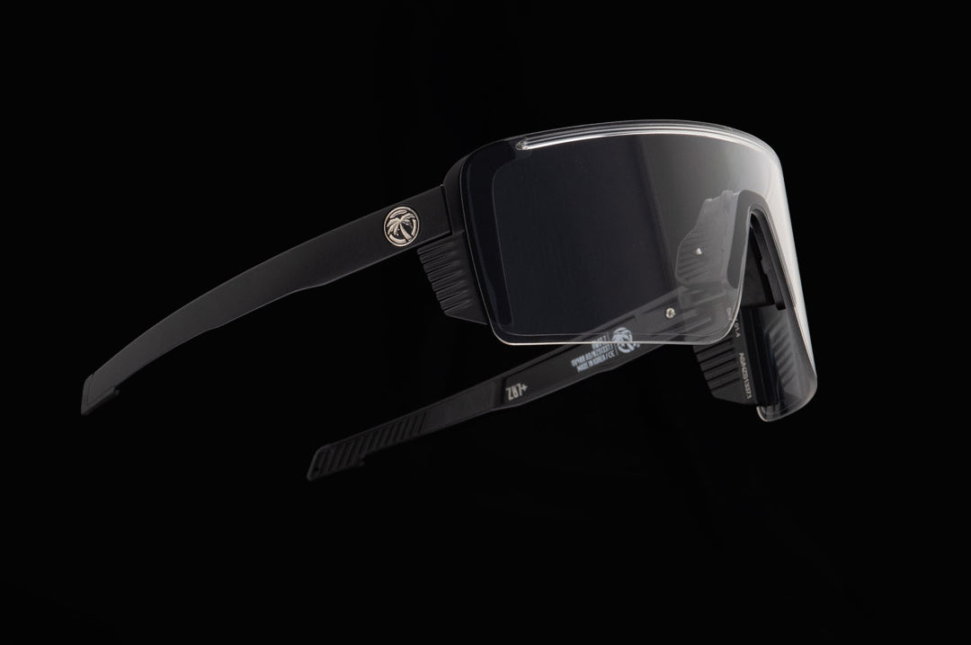 Side angle shot of the Skynet Sunglasses: Anti-Fog Z87+ on a black background
