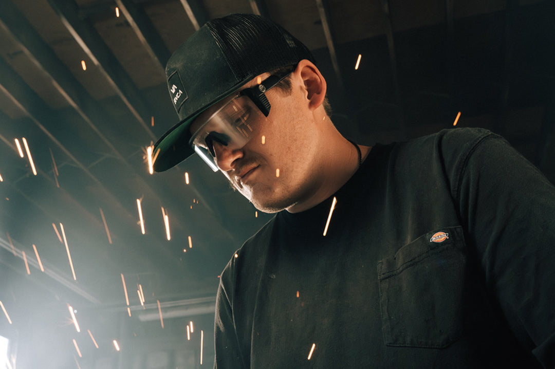 Man wearing the Skynet Sunglasses: Anti-Fog Z87+