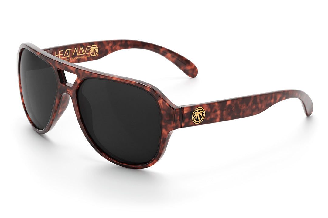 Heat Wave Visual Supercat Sunglasses with tortoise brown frame and black lenses.