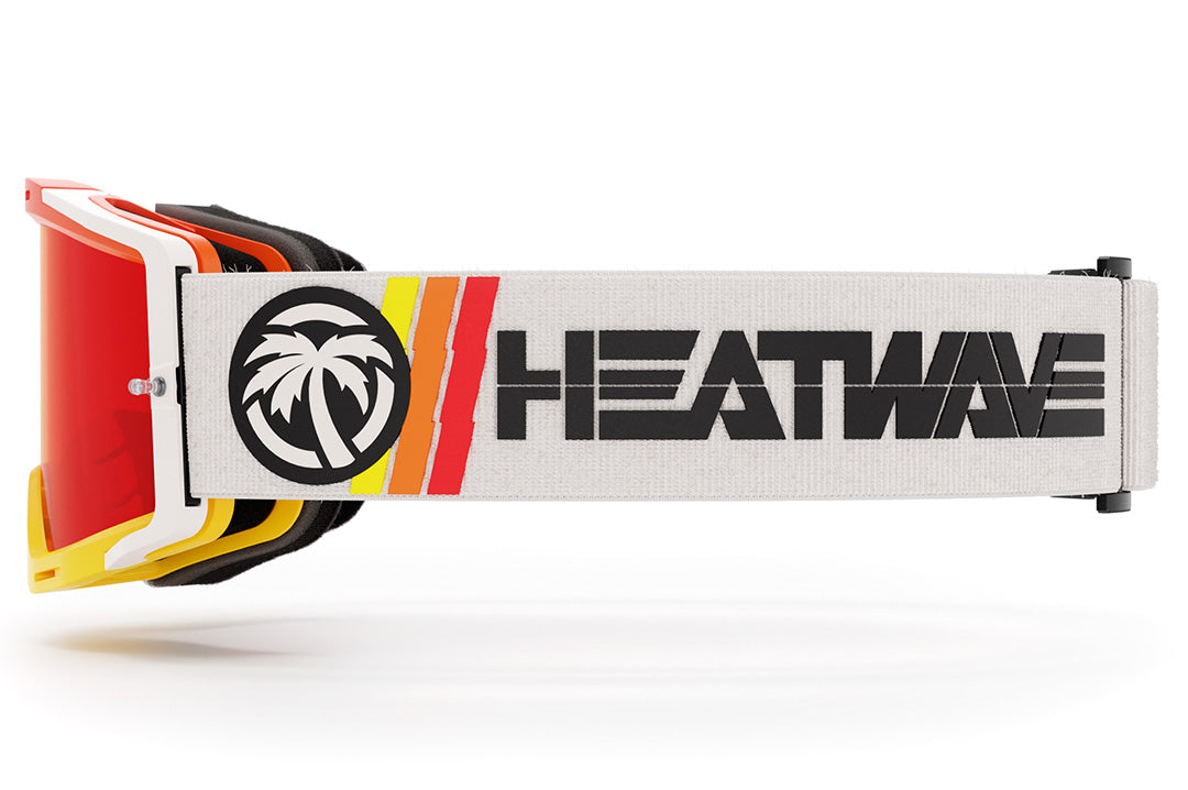 Side of the Heat Wave Visual MXG 250 Motosport Goggle in the turbo classic white color way. 
