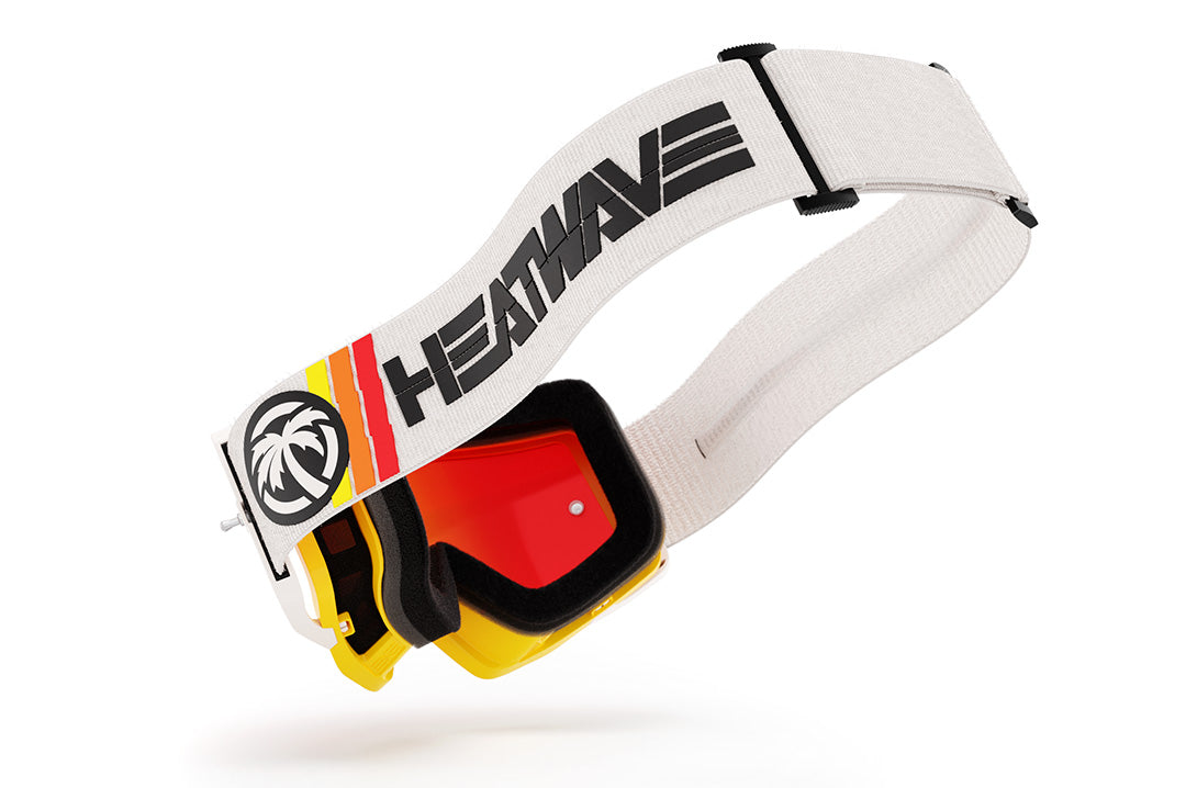 Back of the Heat Wave Visual MXG 250 Motosport Goggle in the turbo classic white color way. 
