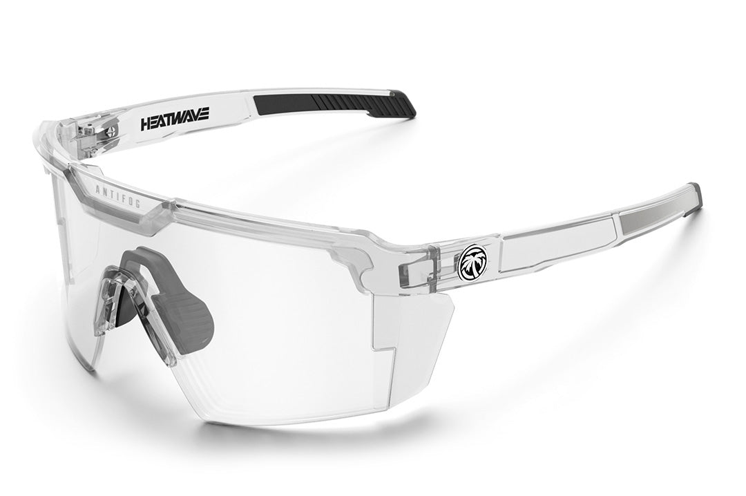 Heat Wave Visual Future Tech Sunglasses with clear frame and clear anti fog lens.