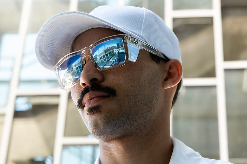 Young dude rocking the Heat Wave Visual Performance Vise Arctic Photochromic Sunglasses.