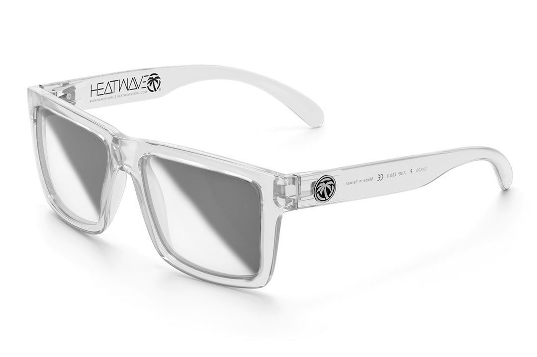 Heat Wave Visual Z87 Vise Sunglasses with vapor clear frame and photochromic lenses.
