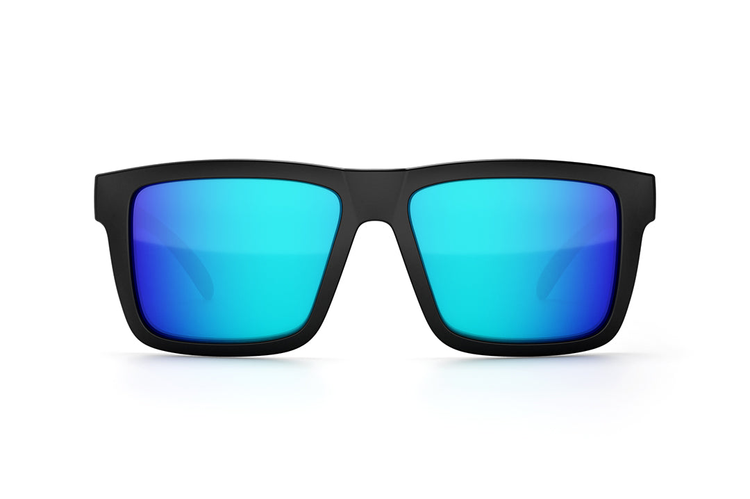 Front view shot of the XL VISE Sunglasses: NHRA with galaxy blue lens on a white background.