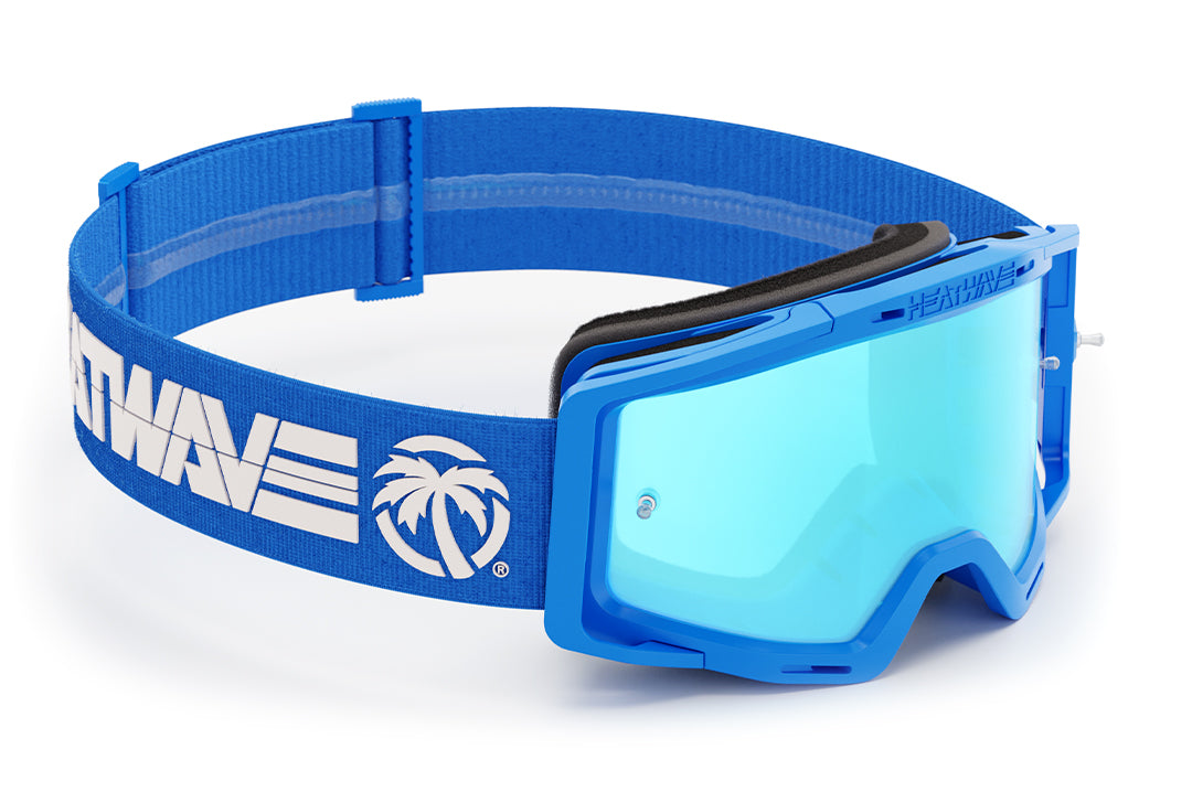 Heat Wave Visual MXG 250 Motosport Goggle in the billboard icon arc flash blue color way. 
