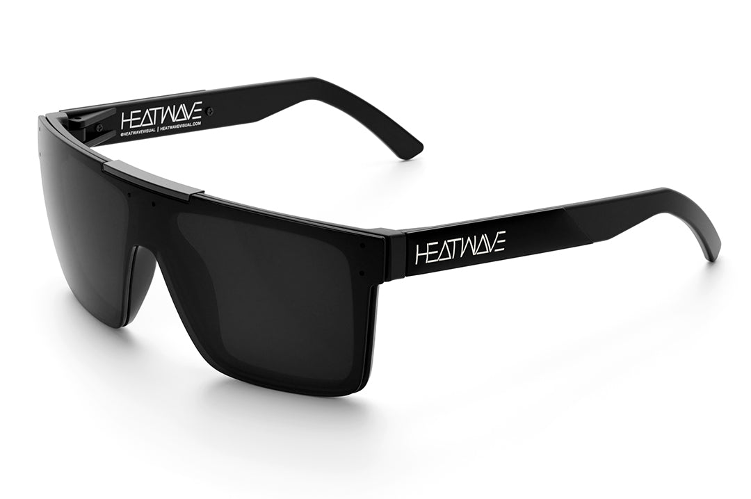 Heat Wave Visual Quatro Sunglasses with black frame, black metal arms and black lens.