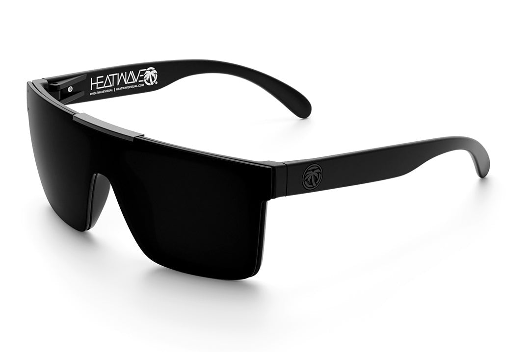 Heat Wave Visual Quatro Sunglasses with black frame and ultra black lens.