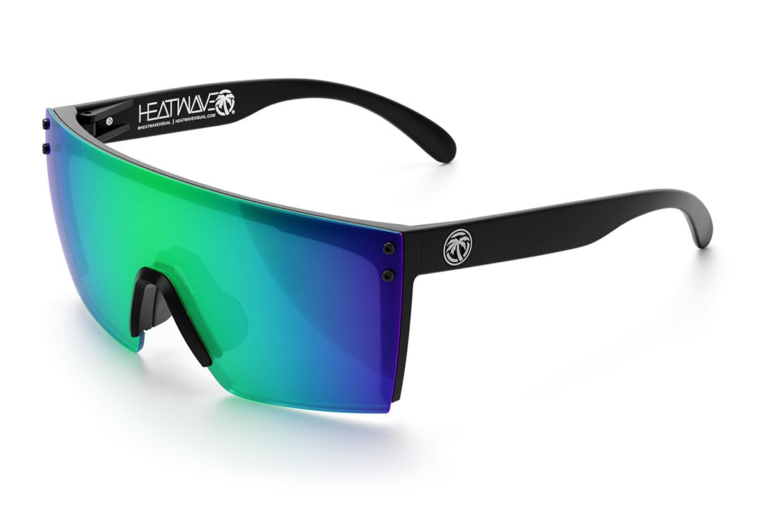Heat Wave Visual Lazer Face Z87 Sunglasses with black frame and piff green lens.