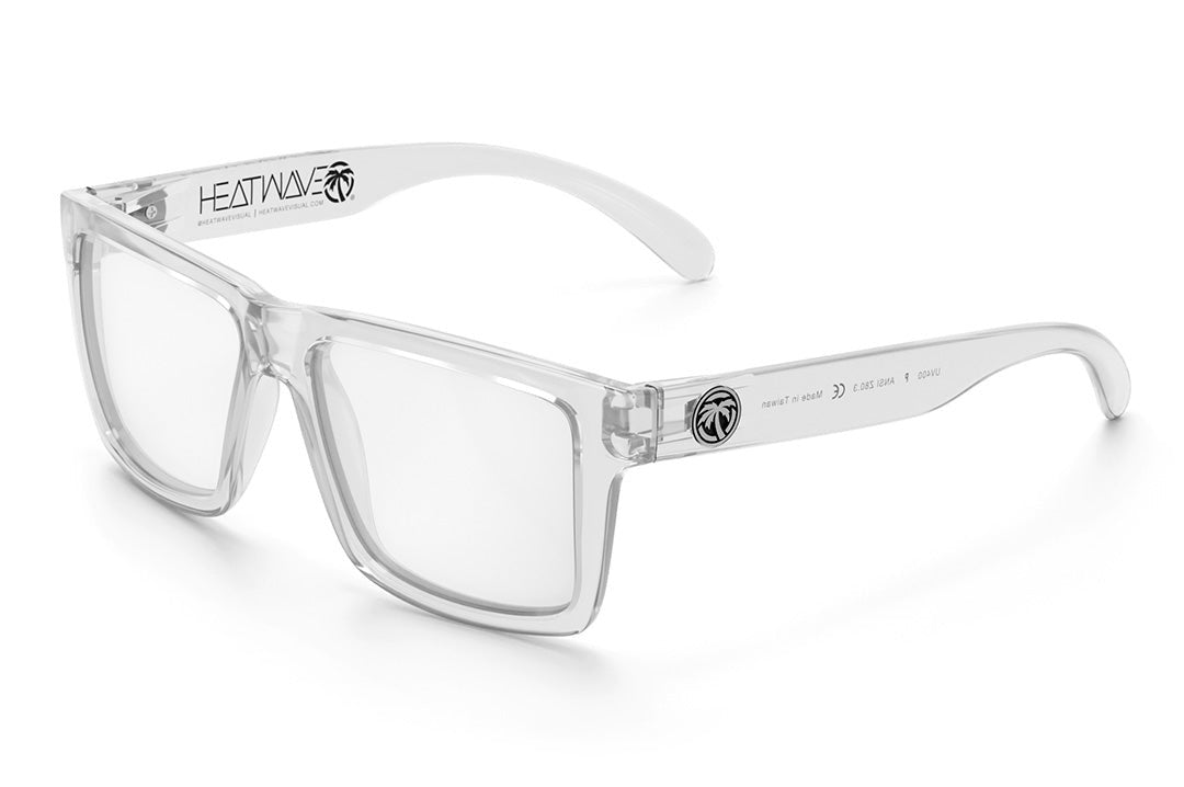 Heat Wave Visual Vise Z87 Sunglasses with clear frame and clear lenses.