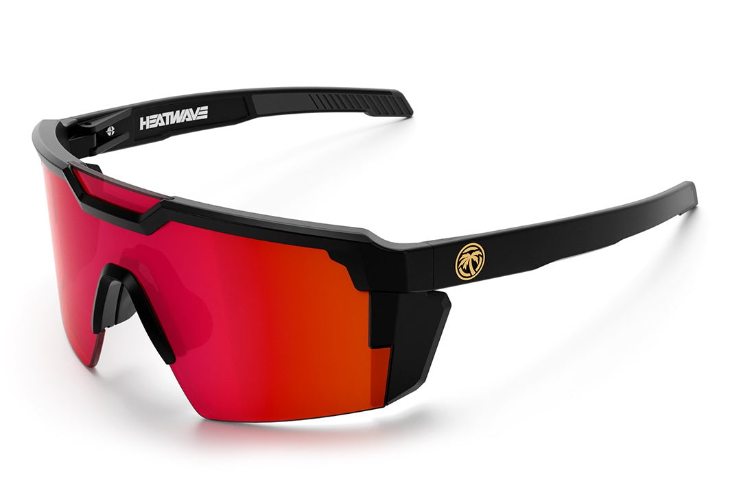 Heat Wave Visual Future Tech Sunglasses with black frame and firestorm red lens.