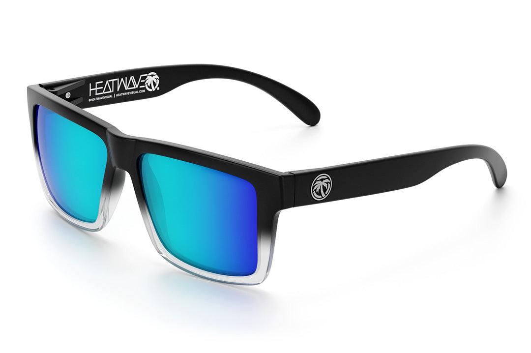 Heat Wave Visual Vise Sunglasses, Vapor Fader w/ Galaxy Blue Lens