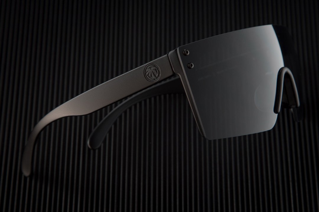 Side view of Heat Wave Visual Lazer Face Z87 Sunglasses with black frame and black lens.