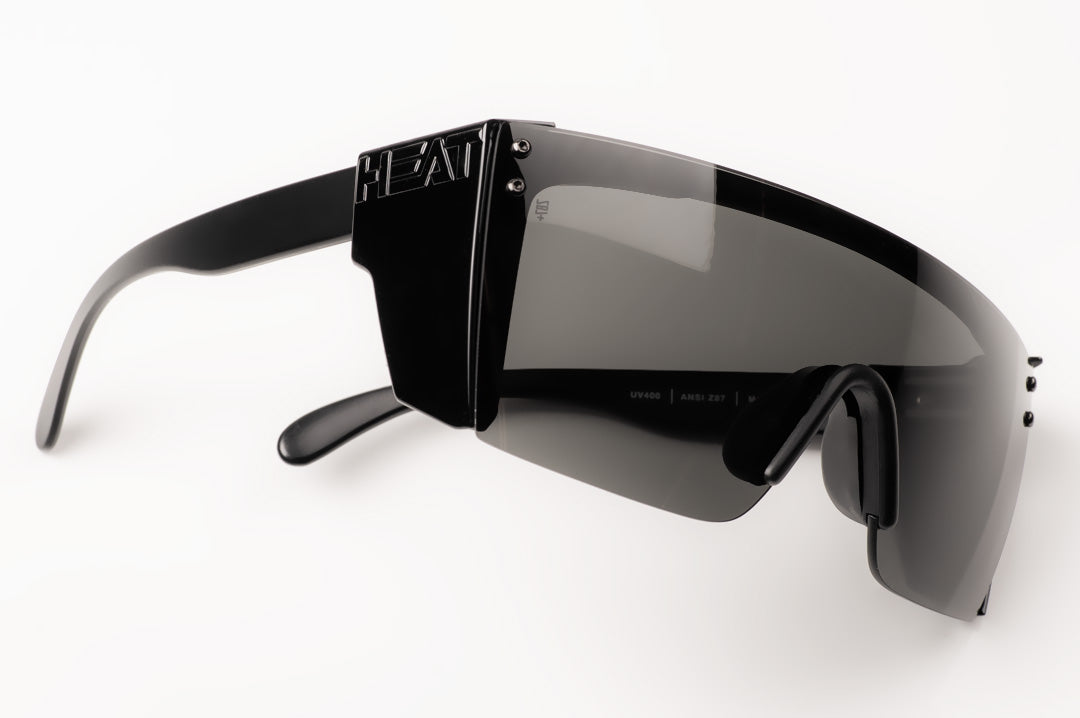 Heat Wave Visual Lazer Face Black Side Shields on black lazer face sunglasses.
