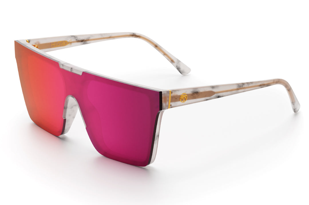 Heat Wave Visual Womens Clarity Sunglasses with marble frame and fuchsia lens.