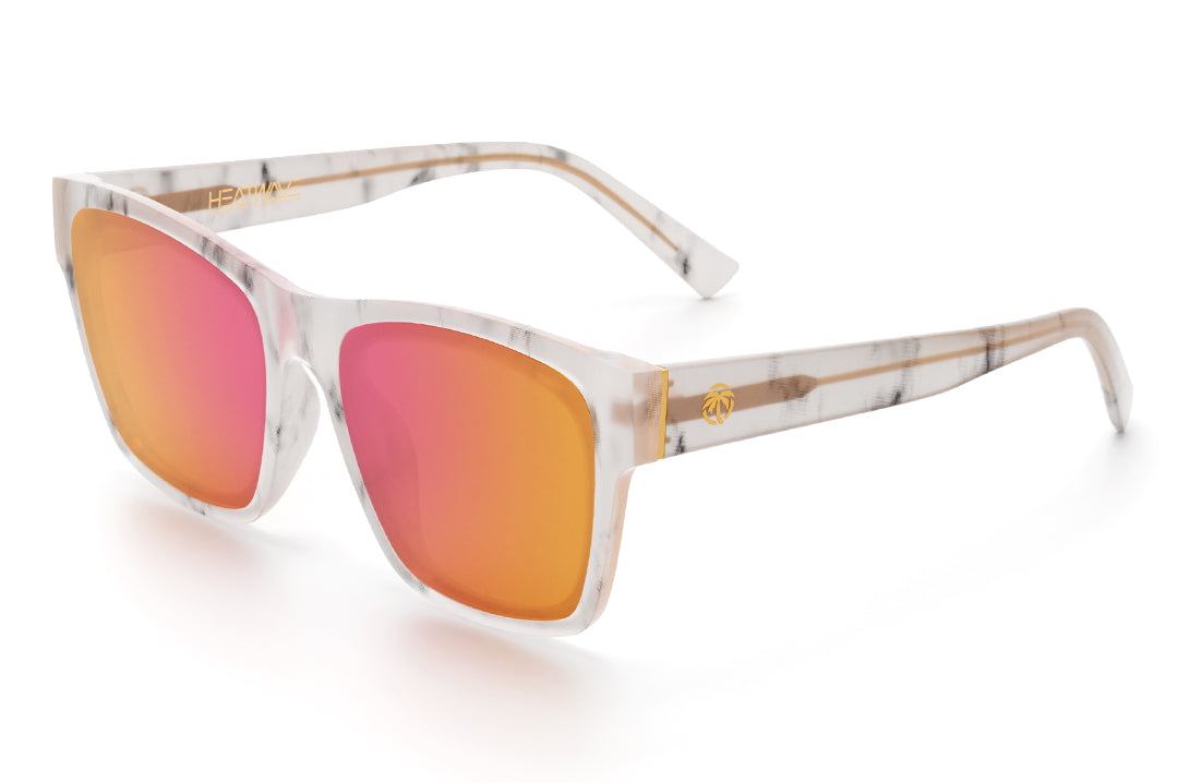 Heat Wave Visual Womens Marylin Sunglasses with marble frame and rose gold lenses.