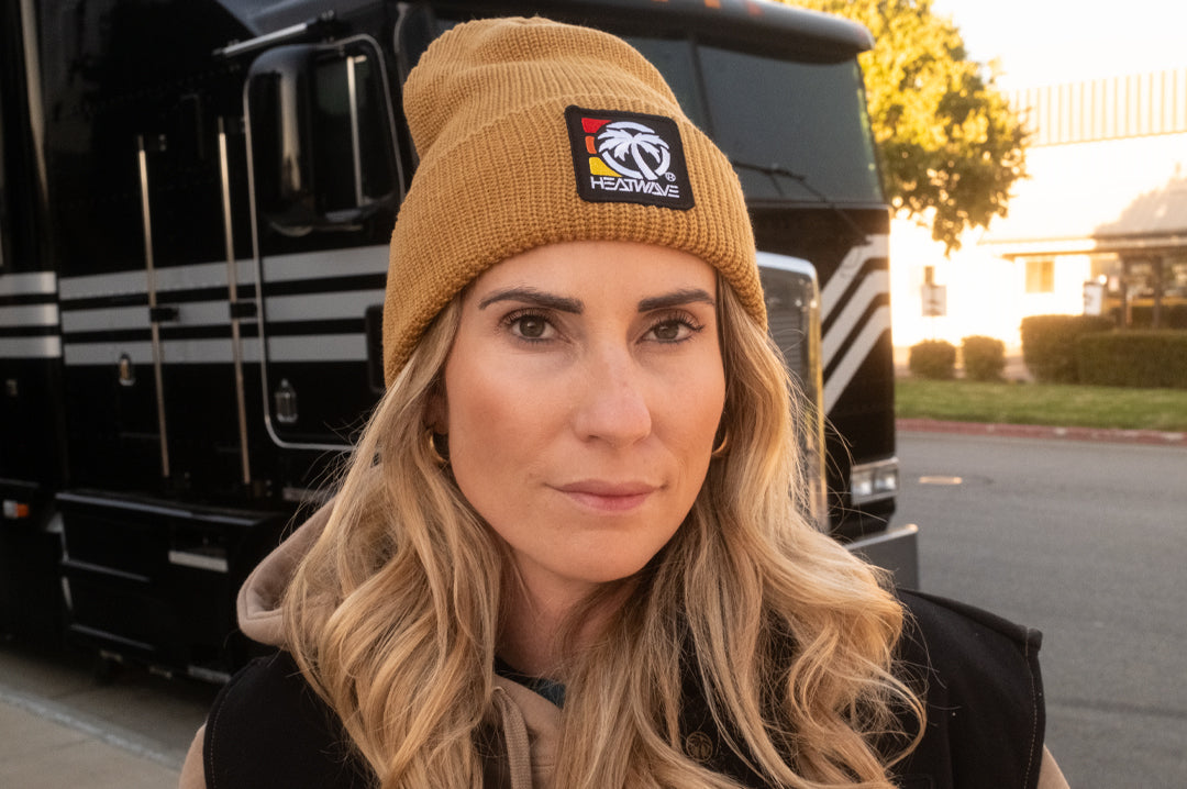 Heat Wave 3 Stripe Beanie - Tan