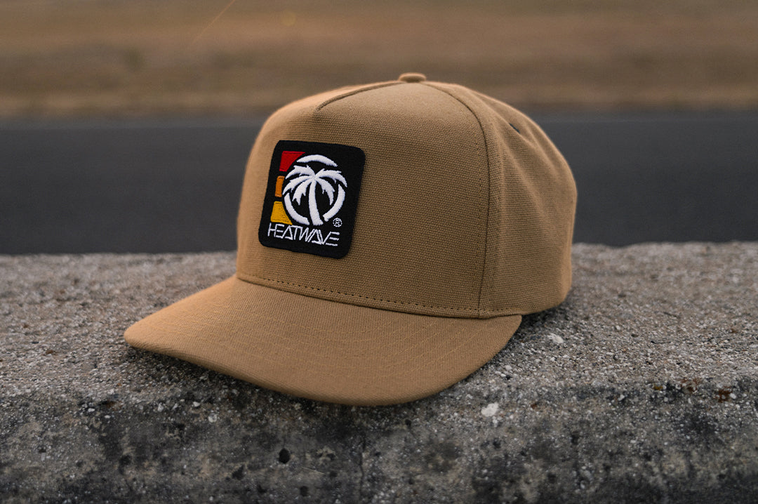 Heat Wave 3 Stripe Canvas Hat - Tan