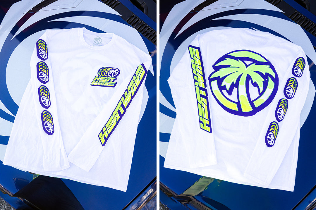 Front and backside of the Heat Wave Antifreeze UPF Long Sleeve T-Shirt