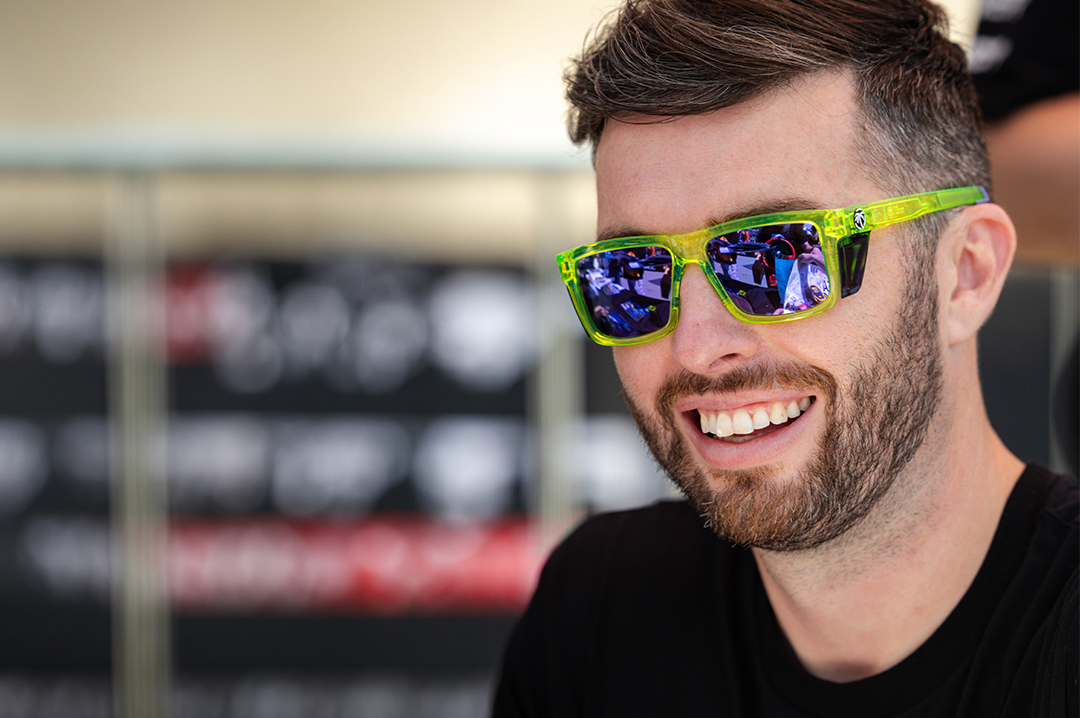 Man wearing the Performance XL VISE Sunglasses Frame: Antifreeze Z87+ 