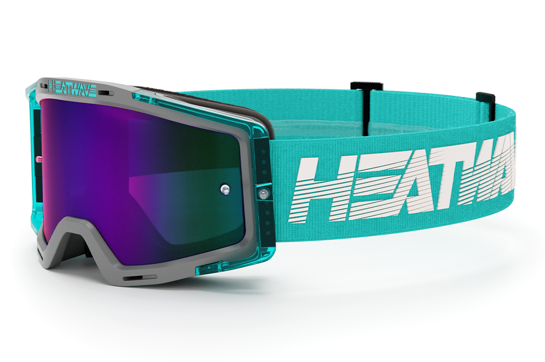 Heat Wave Hydro Aquastone Goggles with Ultra Violet Lens and Aqua colored strap