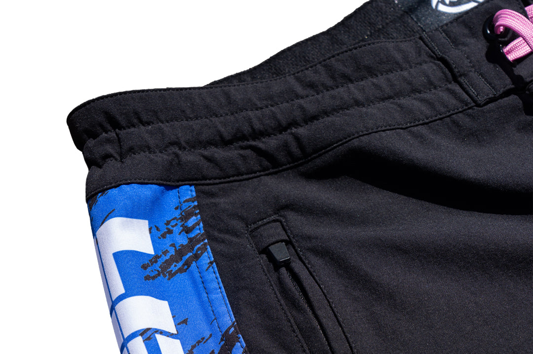 Close up shot of the Heat Wave Baja Nights Hybrid Shorts on a white background