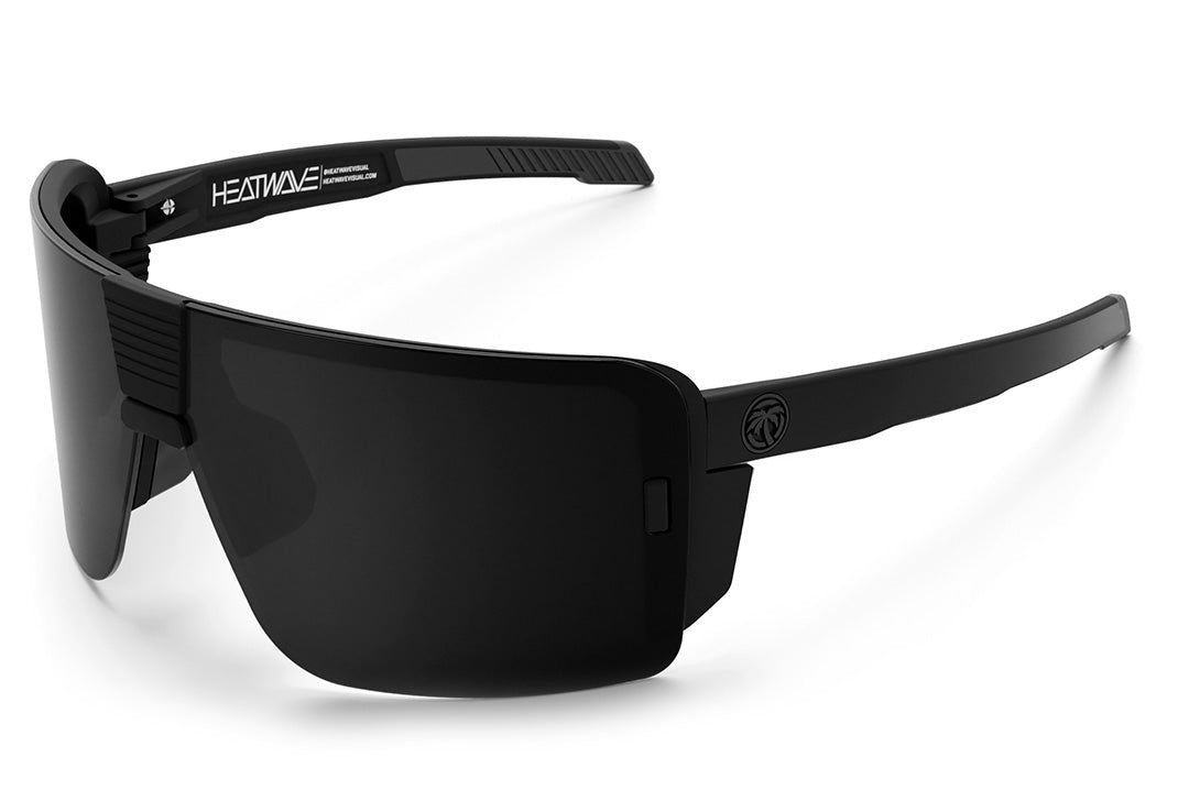 Heat Wave Visual XL Vector Sunglasses with black frame and black lens.