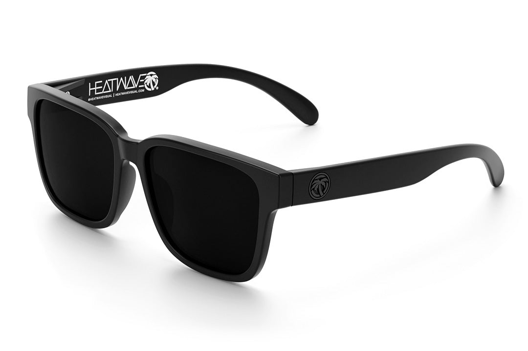 Heat Wave Visual Apollo Sunglasses with black frame and ultra black lenses.