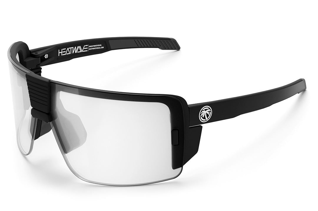 Heat Wave Visual XL Vector Sunglasses with black frame and clear lens.