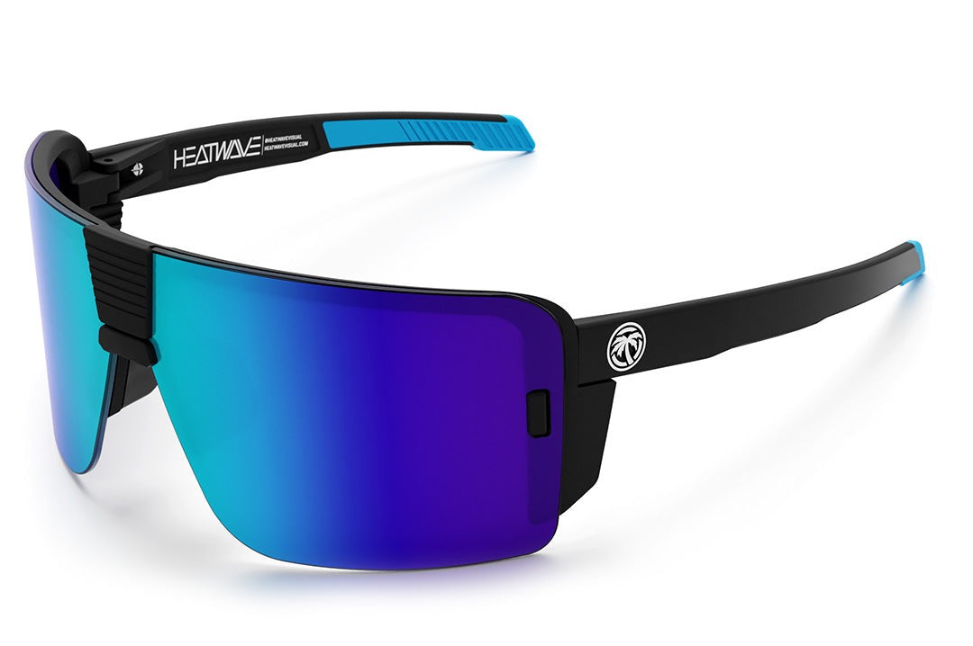 Heat Wave Visual XL Vector Sunglasses with black frame and galaxy blue lens.