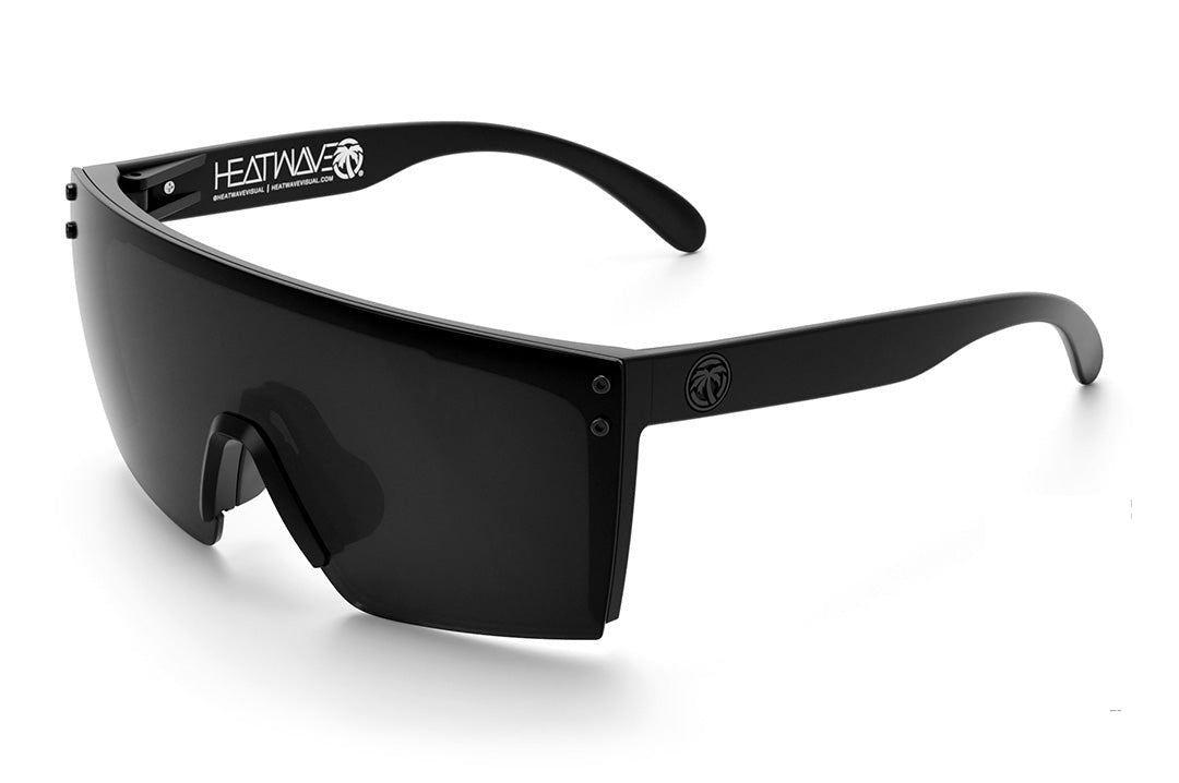 Heat Wave Visual Lazer Face Sunglasses with black frame and anti fog black lens.