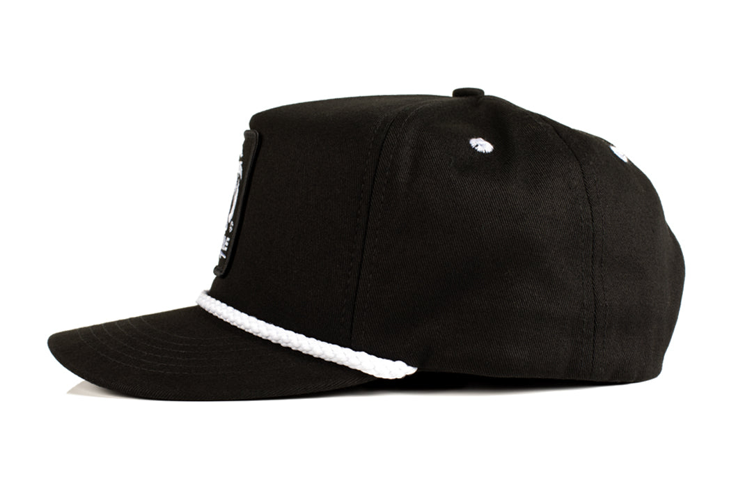 Side view of the Heat Wave Visual Bolt Patch Black Hat.